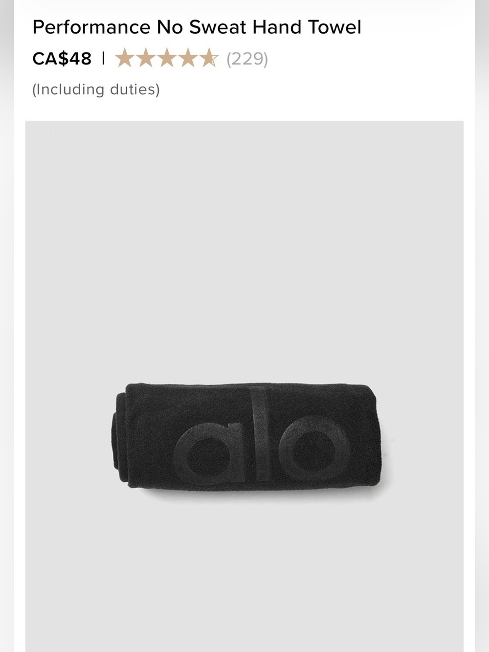ALO Yoga Black Logo Towel - Black